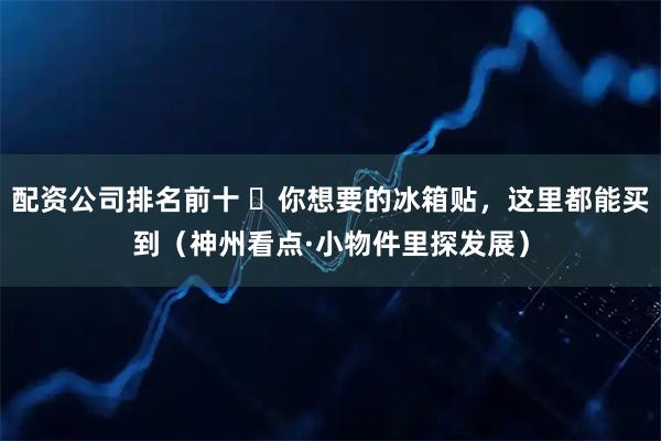 配资公司排名前十 ​你想要的冰箱贴，这里都能买到（神州看点·小物件里探发展）