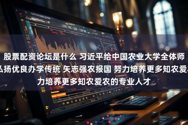 股票配资论坛是什么 习近平给中国农业大学全体师生回信强调 弘扬优良办学传统 矢志强农报国 努力培养更多知农爱农的专业人才